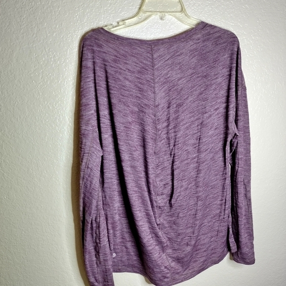 Lululemon deep crew neck long sleeve running shirt sz 12 - Picture 7 of 7
